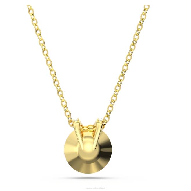 Swarovski DV4B190 gioielleria taglio rotondo, tono oro, placcato oro ciondolo bella v