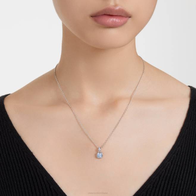 Swarovski DV4B191 gioielleria marzo, blu, rodiato ciondolo portafortuna taglio quadrato
