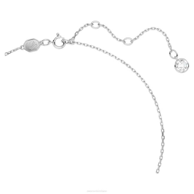 Swarovski DV4B192 gioielleria aprile, bianco, rodiato ciondolo portafortuna taglio quadrato