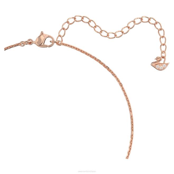 Swarovski DV4B197 gioielleria cerchi intrecciati, bianco, placcato tonalità oro rosa ulteriore ciondolo