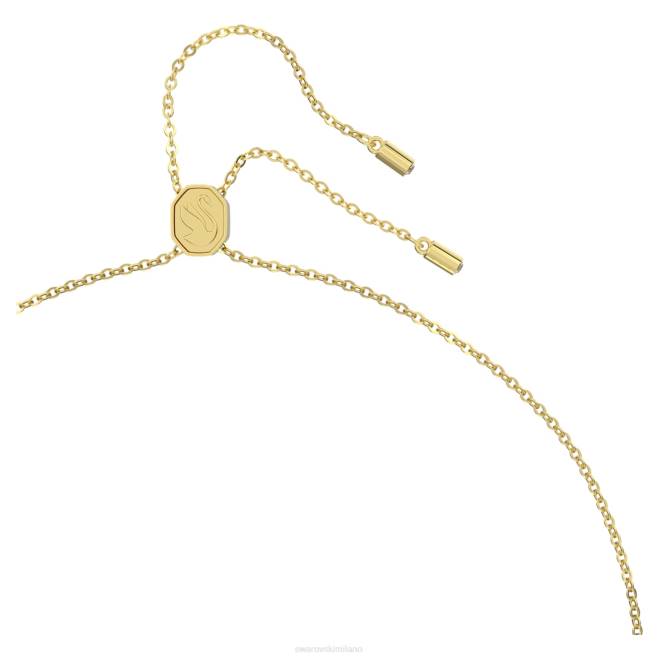 Swarovski DV4B204 gioielleria taglio baguette, verde, placcato color oro ciondolo matrice