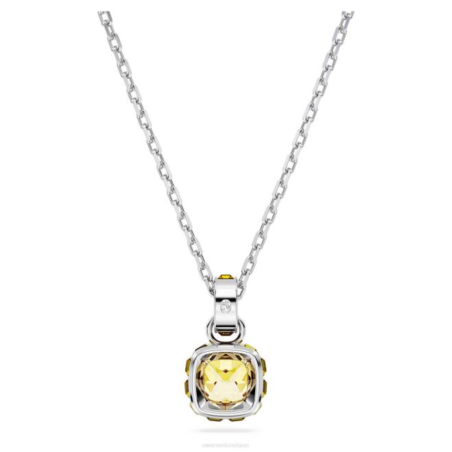 Swarovski DV4B205 gioielleria novembre, giallo, placcato rodio ciondolo portafortuna taglio quadrato
