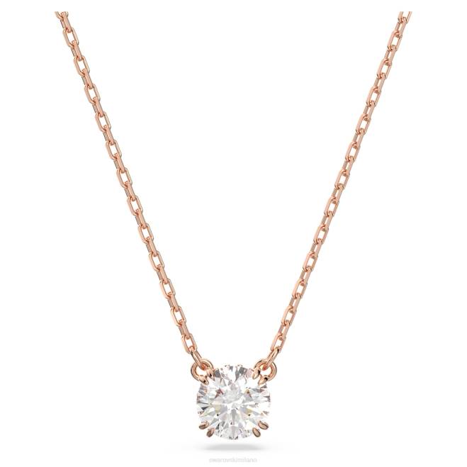 Swarovski DV4B207 gioielleria taglio rotondo, bianco, placcato tonalità oro rosa ciondolo costellazione