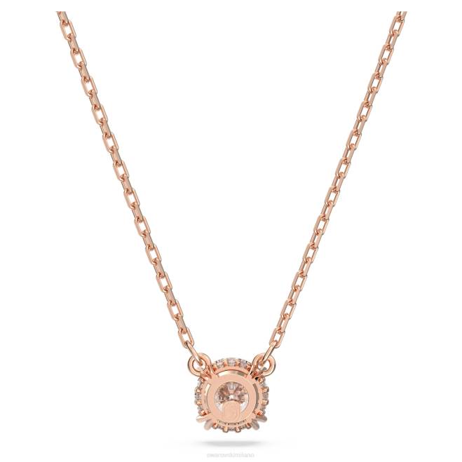 Swarovski DV4B207 gioielleria taglio rotondo, bianco, placcato tonalità oro rosa ciondolo costellazione