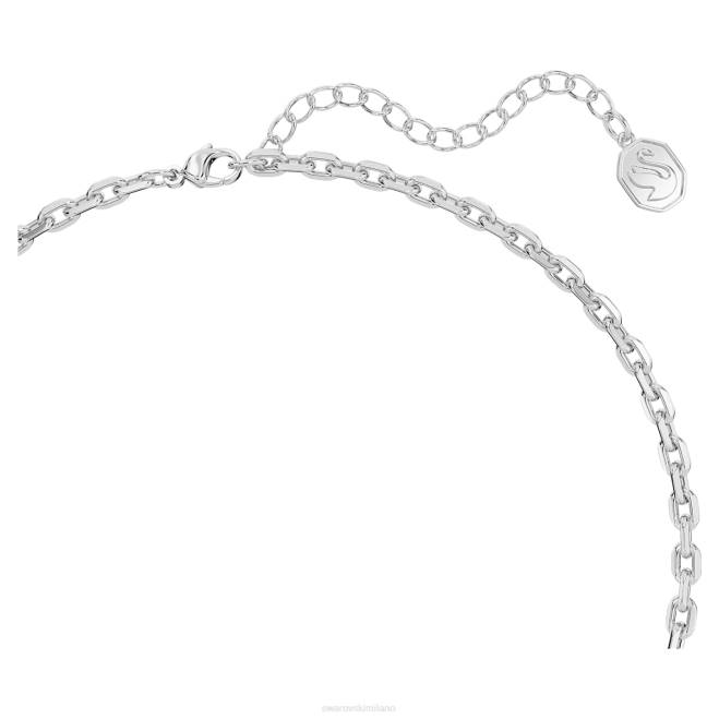 Swarovski DV4B213 gioielleria cigno, bianco, placcato rodio ciondolo cigno alla moda