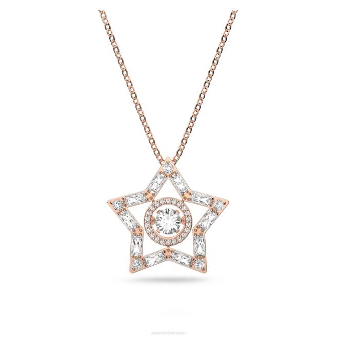 Swarovski DV4B214 gioielleria tagli misti, stella, bianco, placcato tonalità oro rosa pendente stella