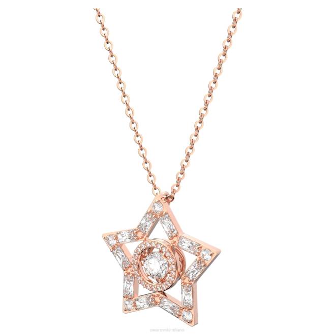 Swarovski DV4B214 gioielleria tagli misti, stella, bianco, placcato tonalità oro rosa pendente stella