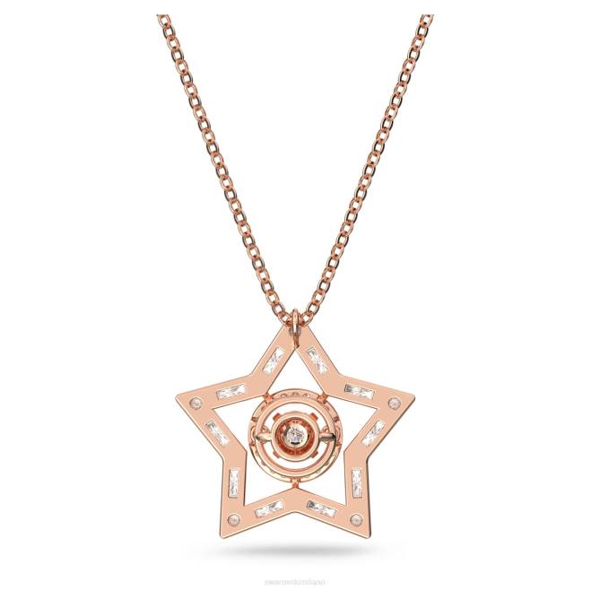 Swarovski DV4B214 gioielleria tagli misti, stella, bianco, placcato tonalità oro rosa pendente stella