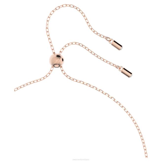 Swarovski DV4B215 gioielleria anello ad incastro, bianco, placcato tonalità oro rosa pendente cavo