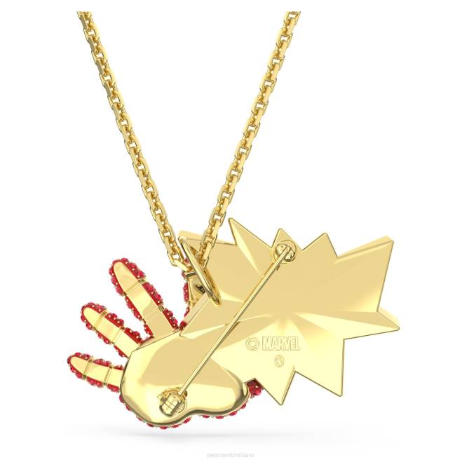 Swarovski DV4B223 gioielleria multicolore, placcato color oro ciondolo e spilla Marvel Iron Man