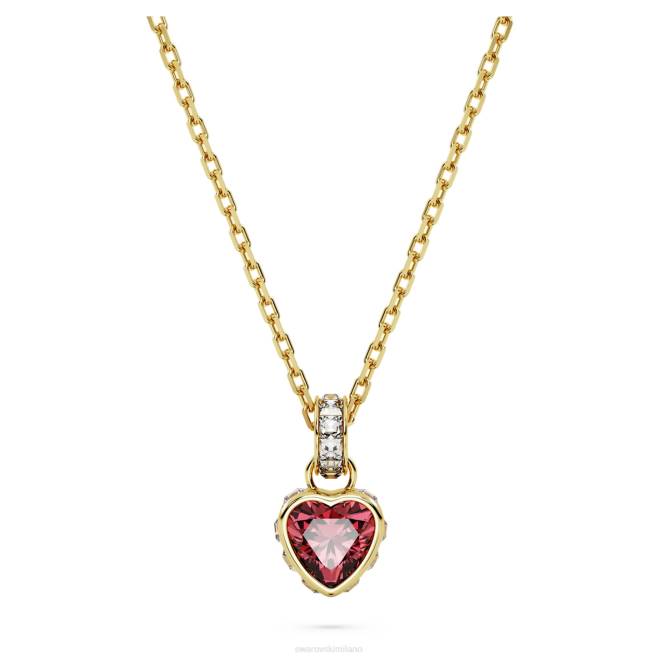 Swarovski DV4B228 gioielleria cuore, rosso, placcato color oro ciondolo stilla