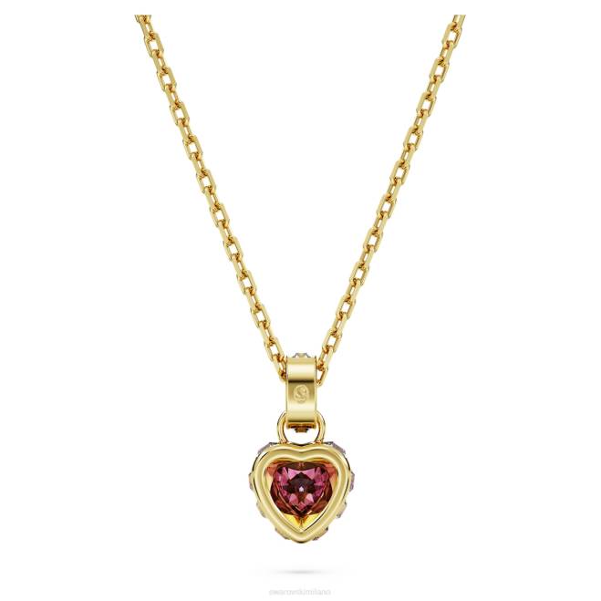 Swarovski DV4B228 gioielleria cuore, rosso, placcato color oro ciondolo stilla