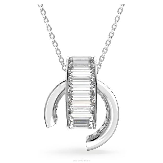 Swarovski DV4B231 gioielleria taglio baguette, bianco, placcato rodio ciondolo matrice