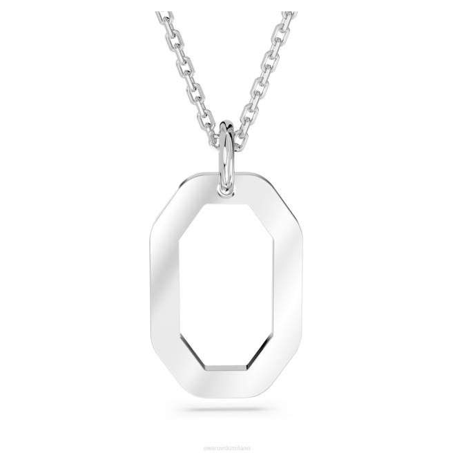 Swarovski DV4B232 gioielleria forma ottagonale, bianco, placcato rodio ciondolo destrezza