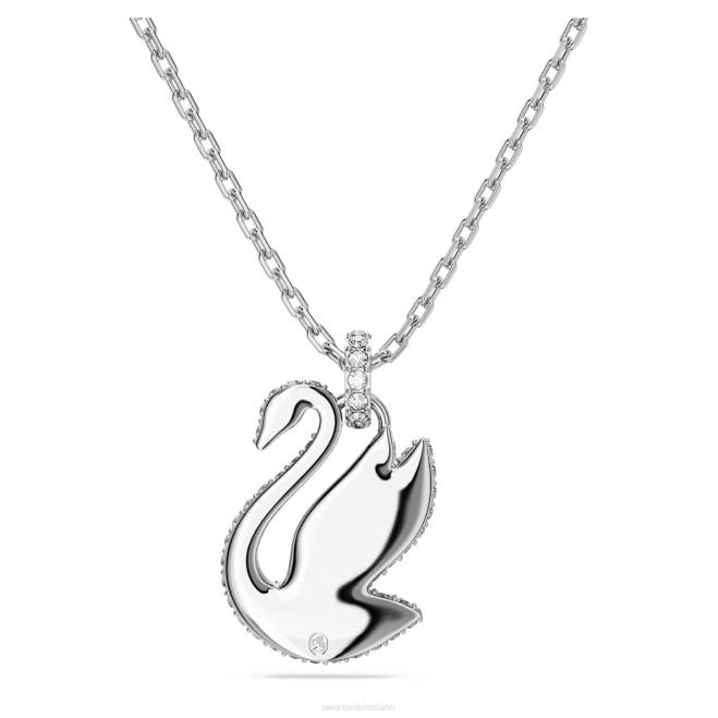Swarovski DV4B233 gioielleria cigno, bianco, placcato rodio pendente iconico del cigno
