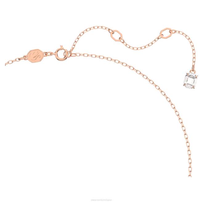 Swarovski DV4B234 gioielleria forma ottagonale, bianco, placcato tonalità oro rosa ciondolo destrezza