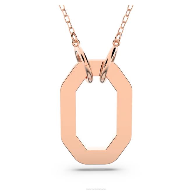 Swarovski DV4B234 gioielleria forma ottagonale, bianco, placcato tonalità oro rosa ciondolo destrezza