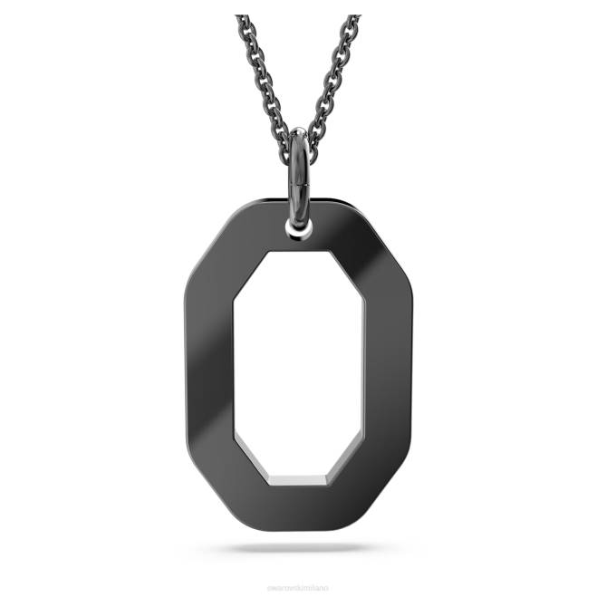 Swarovski DV4B235 gioielleria forma ottagonale, nero, placcato rutenio ciondolo destrezza
