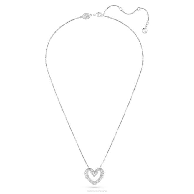 Swarovski DV4B241 gioielleria cuore, bianco, placcato rodio un ciondolo