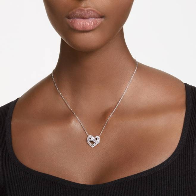 Swarovski DV4B242 gioielleria tagli misti, cuore, bianco, rodiato ciondolo matrice
