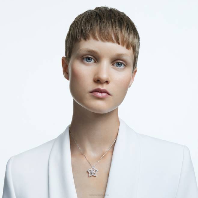 Swarovski DV4B244 gioielleria tagli misti, stella, bianco, rodiato pendente stella