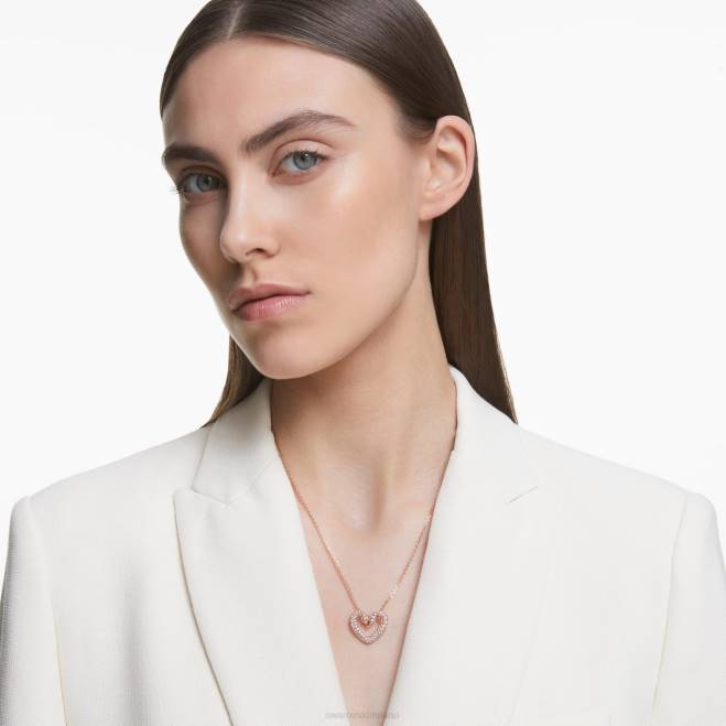 Swarovski DV4B246 gioielleria cuore, bianco, placcato tonalità oro rosa un ciondolo