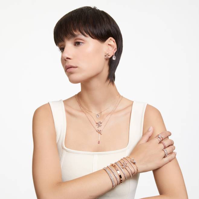Swarovski DV4B247 gioielleria fiocco, rosa, placcato tonalità oro rosa volta e ciondolo