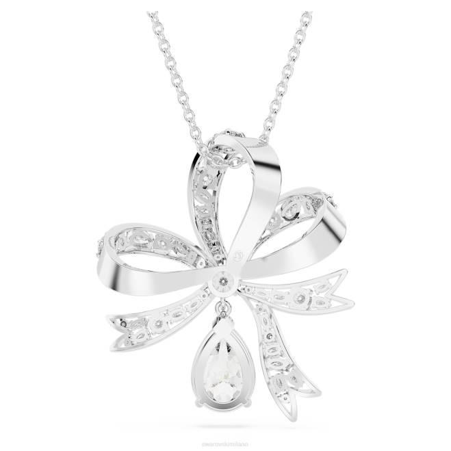 Swarovski DV4B249 gioielleria fiocco, bianco, placcato rodio pendente Volta
