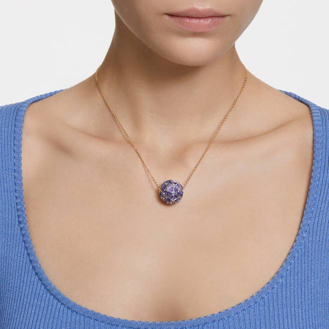 Swarovski DV4B250 gioielleria taglio a triangolo, blu, placcato color oro ciondolo curiosità