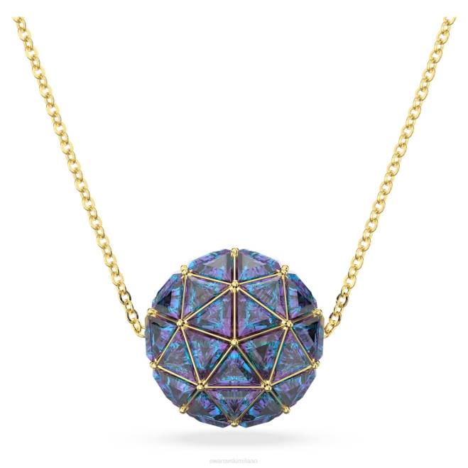 Swarovski DV4B250 gioielleria taglio a triangolo, blu, placcato color oro ciondolo curiosità
