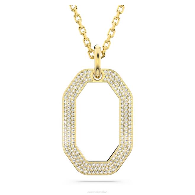 Swarovski DV4B251 gioielleria forma ottagonale, bianco, placcato color oro ciondolo destrezza