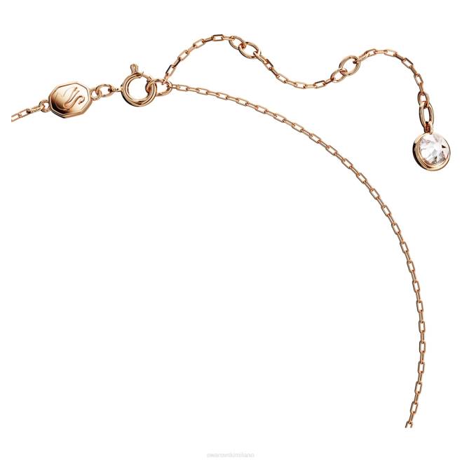 Swarovski DV4B252 gioielleria cigno, bianco, placcato tonalità oro rosa pendente iconico del cigno