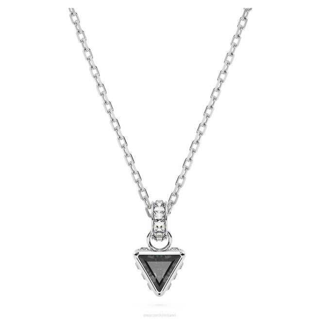 Swarovski DV4B254 gioielleria taglio a triangolo, grigio, placcato rodio ciondolo stilla