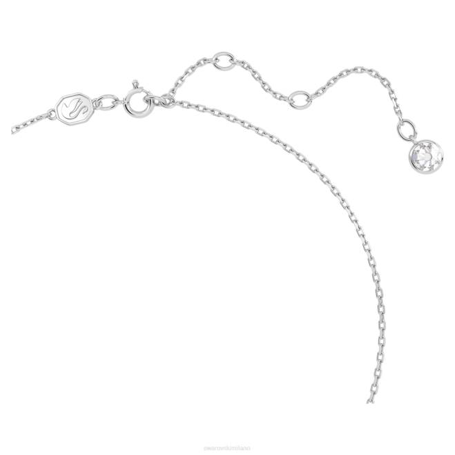 Swarovski DV4B254 gioielleria taglio a triangolo, grigio, placcato rodio ciondolo stilla