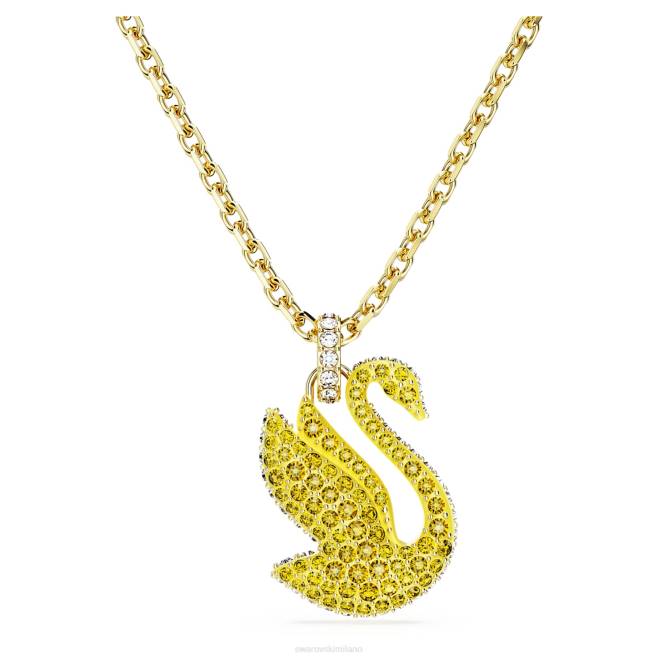 Swarovski DV4B257 gioielleria cigno, giallo, placcato color oro pendente iconico del cigno