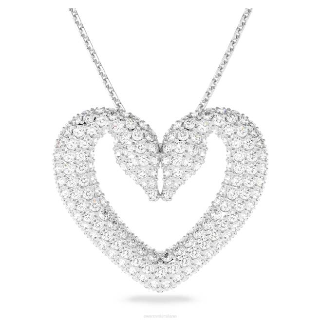 Swarovski DV4B259 gioielleria cuore, bianco, placcato rodio un ciondolo