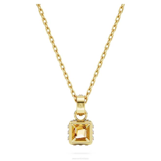 Swarovski DV4B260 gioielleria taglio quadrato, giallo, placcato color oro ciondolo stilla