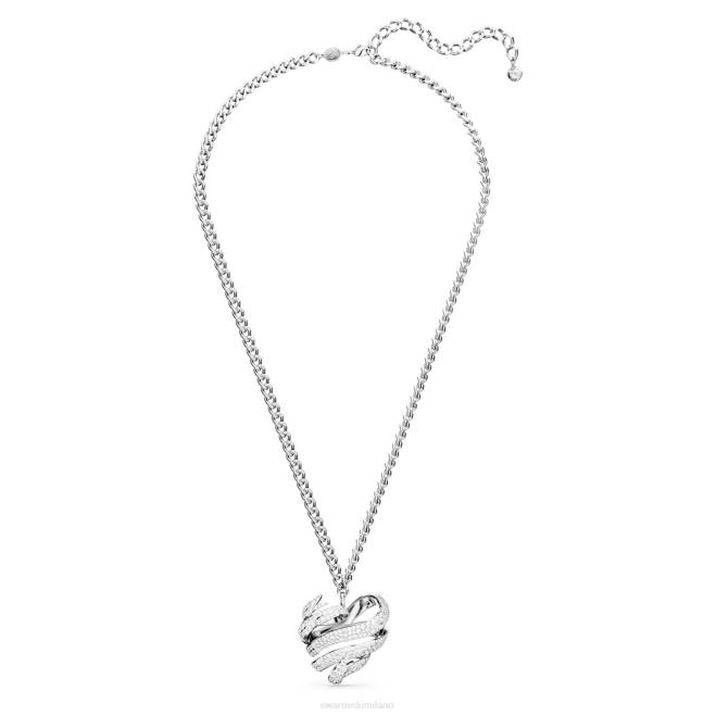 Swarovski DV4B262 gioielleria cuore, bianco, placcato rodio pendente Volta