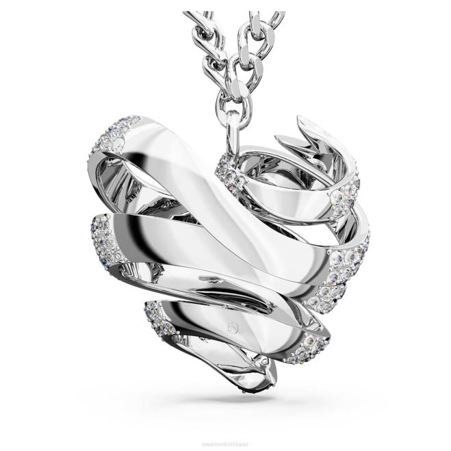 Swarovski DV4B262 gioielleria cuore, bianco, placcato rodio pendente Volta