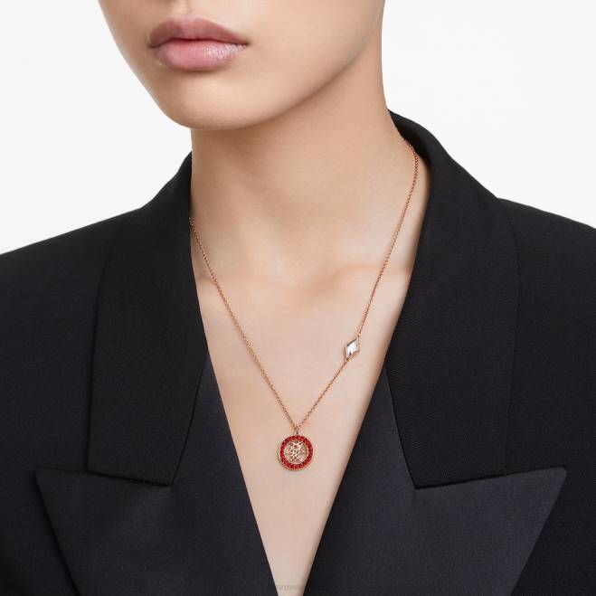 Swarovski DV4B264 gioielleria rosso, placcato tonalità oro rosa ciondolo alea