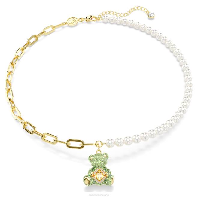 Swarovski DV4B274 gioielleria orso, multicolore, placcato color oro ciondolo di orsacchiotto