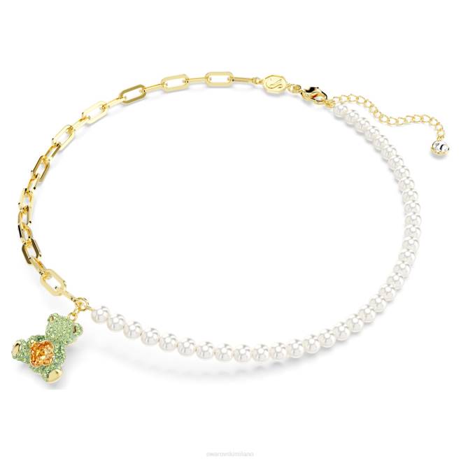 Swarovski DV4B274 gioielleria orso, multicolore, placcato color oro ciondolo di orsacchiotto
