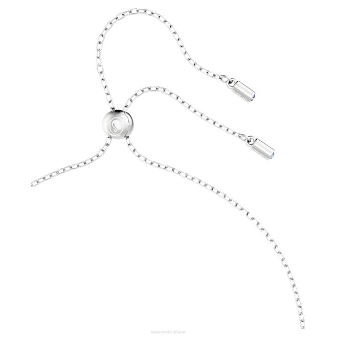 Swarovski DV4B278 gioielleria anello ad incastro, blu, placcato rodio pendente cavo