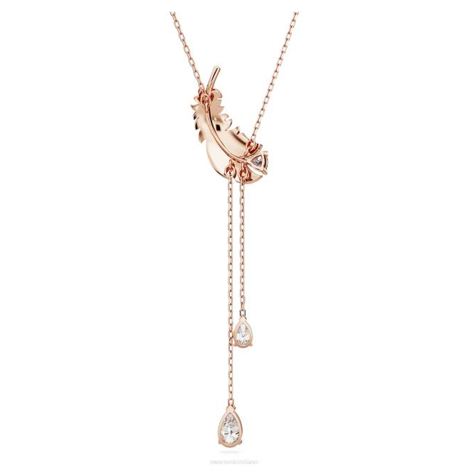 Swarovski DV4B279 gioielleria piuma, bianco, placcato tonalità oro rosa bel ciondolo