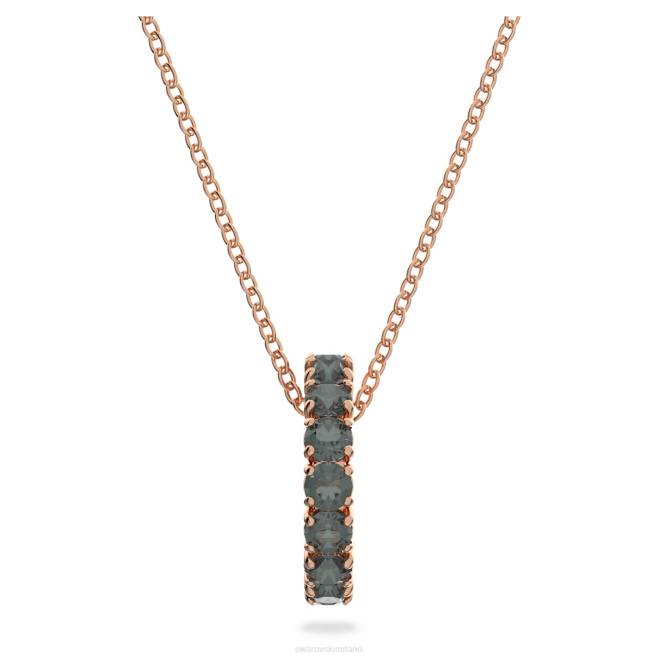 Swarovski DV4B285 gioielleria taglio rotondo, nero, placcato tonalità oro rosa pendente exalta
