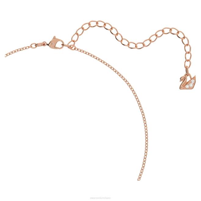 Swarovski DV4B285 gioielleria taglio rotondo, nero, placcato tonalità oro rosa pendente exalta