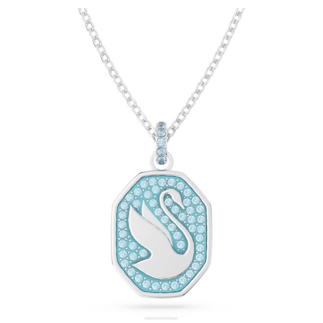 Swarovski DV4B286 gioielleria cigno, blu, placcato rodio pendente del segno