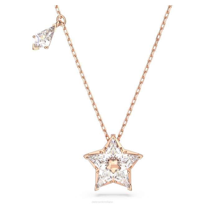 Swarovski DV4B287 gioielleria taglio aquilone, stella, bianco, placcato tonalità oro rosa pendente stella
