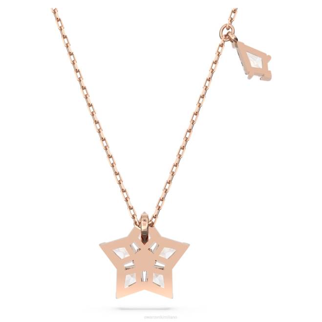 Swarovski DV4B287 gioielleria taglio aquilone, stella, bianco, placcato tonalità oro rosa pendente stella