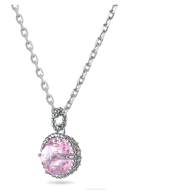 Swarovski DV4B288 gioielleria giugno, rosa, placcato rodio ciondolo portafortuna a taglio rotondo